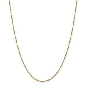 1.3mm 14k Yellow Gold Diamond Cut Singapore Chain Necklace, 20 Inch